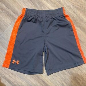Boys Under Armour Charcoal and Orange Shorts